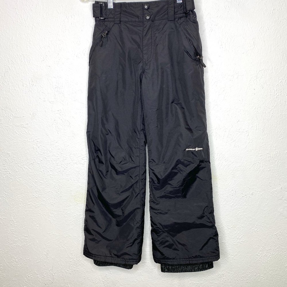 Outdoor Gear,  kids unisex, Medium black snow/ski pants with an elastic waist.